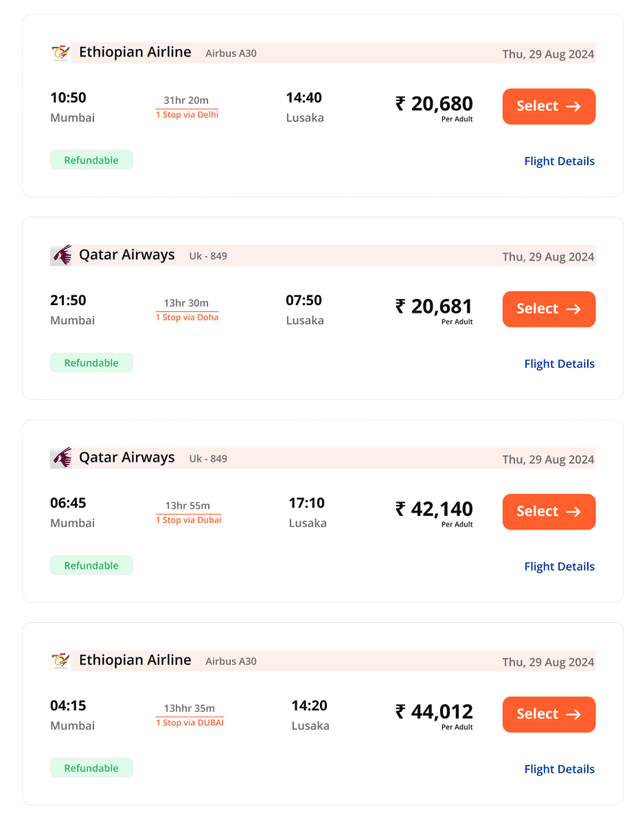 Global Flight Options (Amadeus)