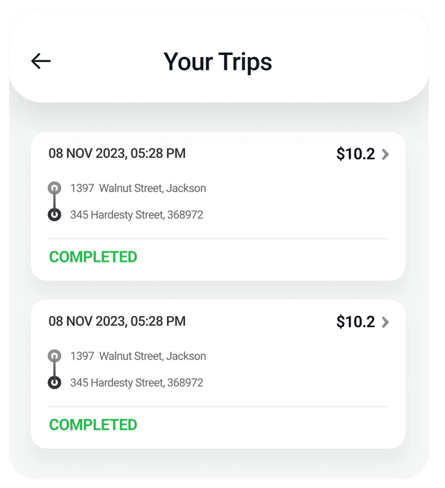 One-Tap Ride History